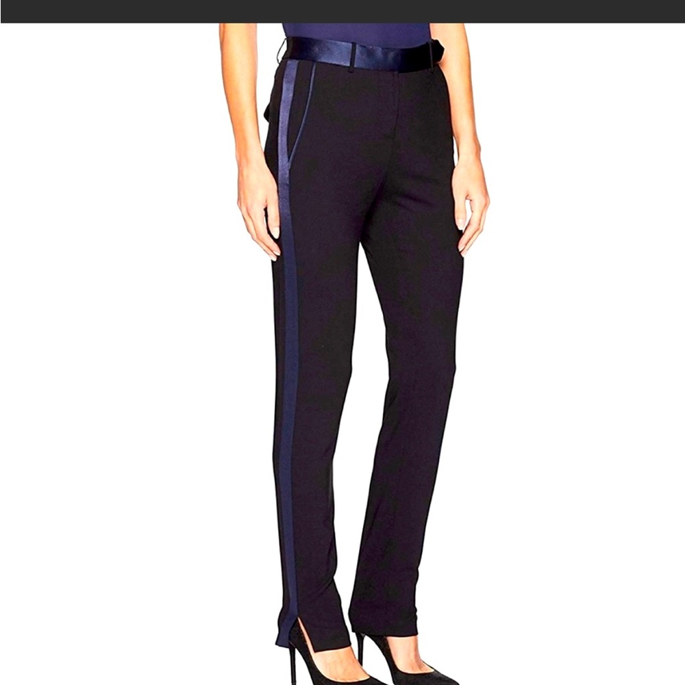 Halston Heritage Satin Stripe Trouser Pants 2